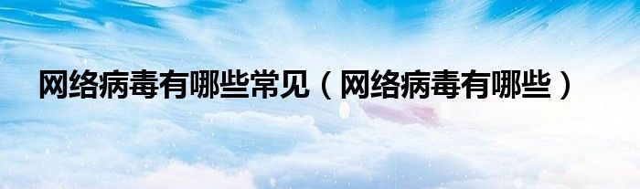 网络病毒有哪些常见（网络病毒有哪些）