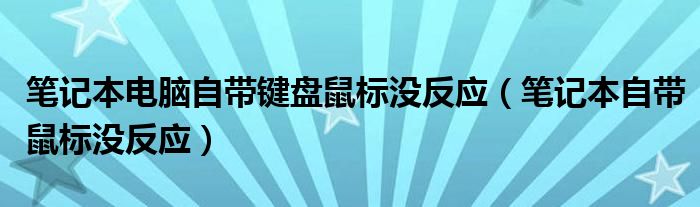笔记本电脑自带键盘鼠标没反应（笔记本自带鼠标没反应）