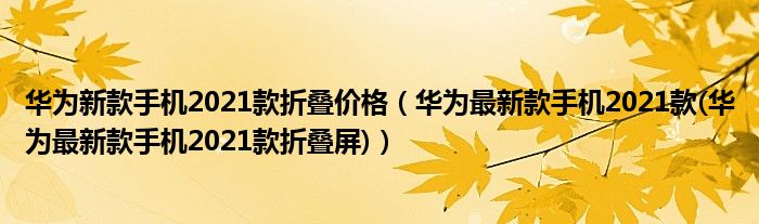华为新款手机2021款折叠价格（华为最新款手机2021款(华为最新款手机2021款折叠屏)）