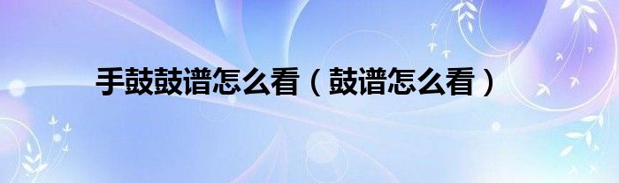 手鼓鼓谱怎么看（鼓谱怎么看）