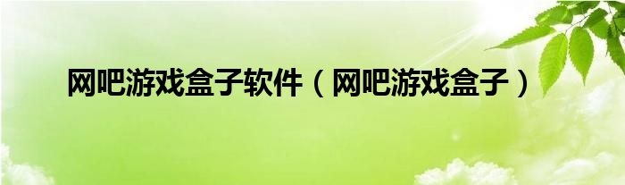 网吧游戏盒子软件（网吧游戏盒子）