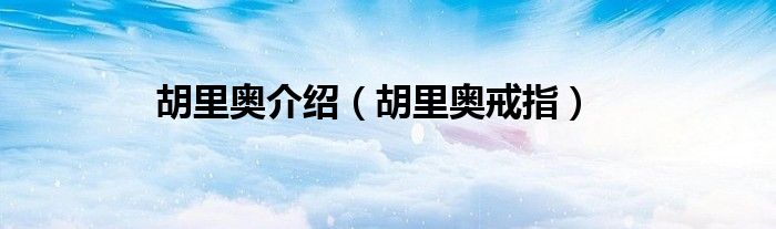 胡里奥介绍（胡里奥戒指）